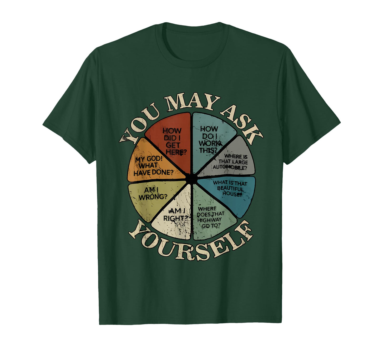 Vintage You May Ask Yourself Once in A Lifetime Pie Chart T-Shirt