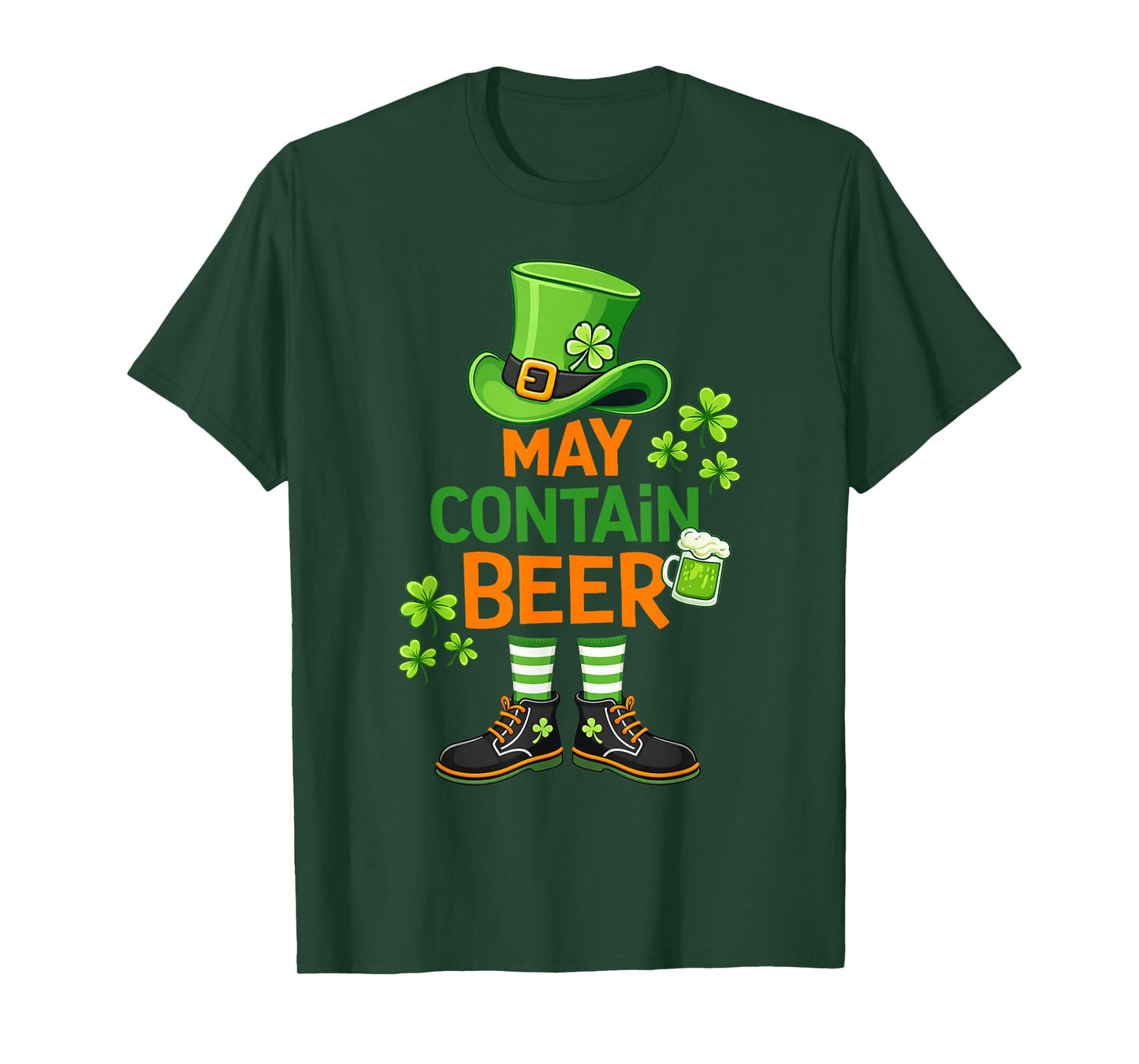 May Contain Beer Funny St Patrick Day Humor T-Shirt