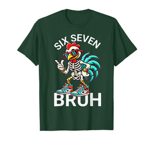67 Halloween Meme 6 7 Chicken Skeleton Six Seven Funny Bruh T-Shirt