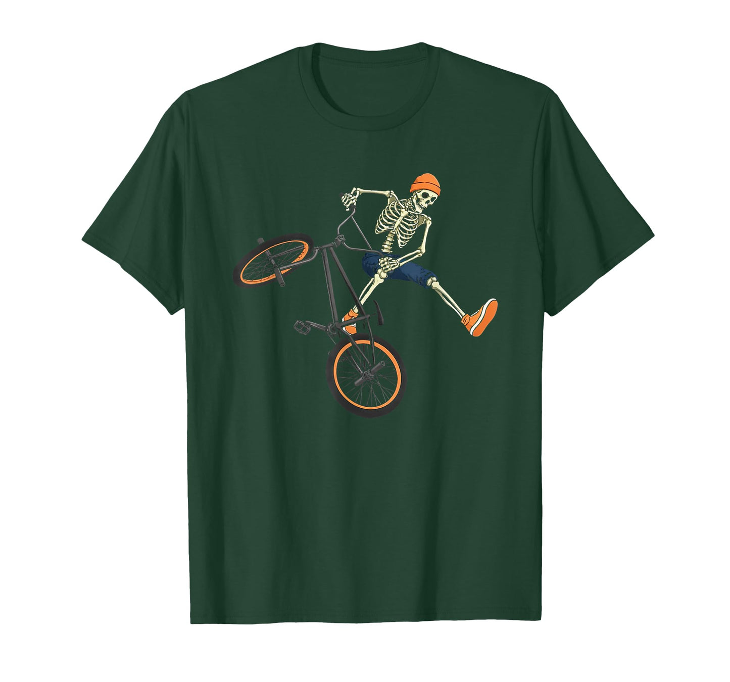 BMX Skeleton Halloween Funny for Men Boys Kids Riding Rider T-Shirt