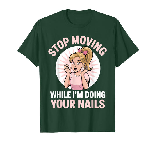 Cool Nail Tech Art for Women Girl Manicurist Nail Technician T-Shirt