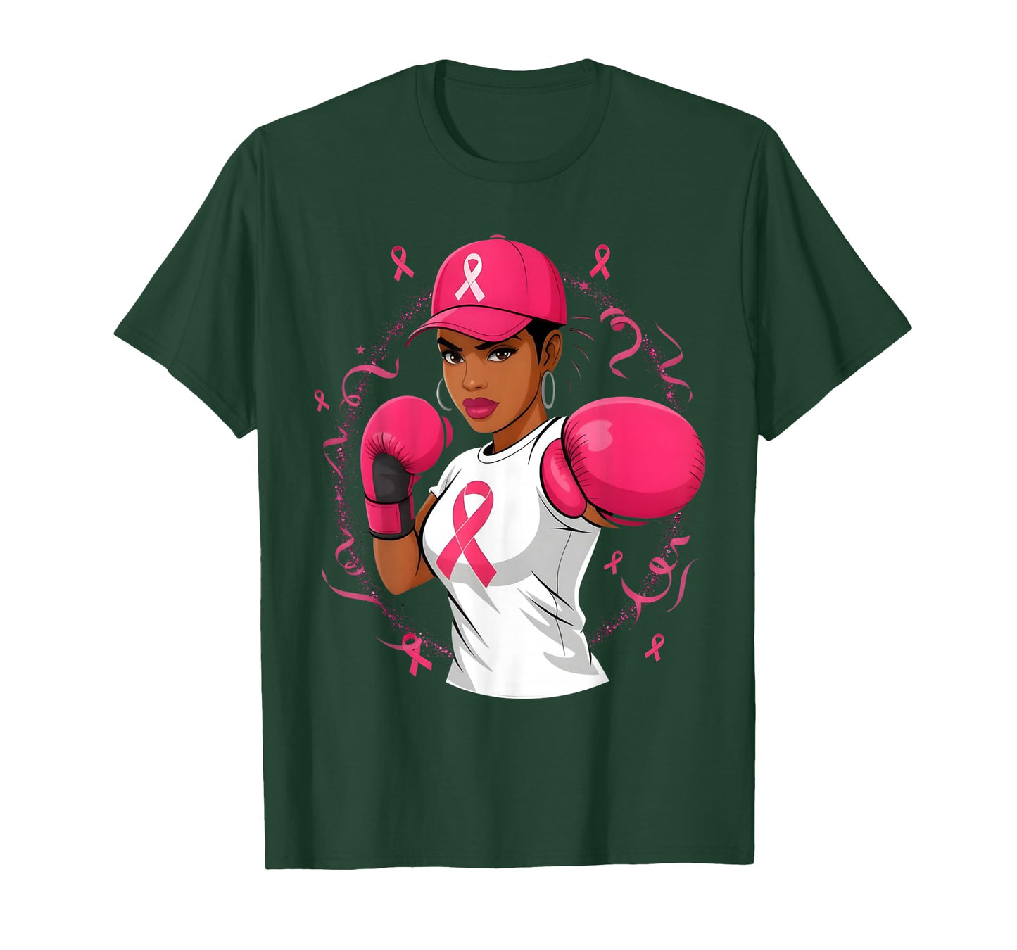 in October We Wear Pink Empower Black Women Breast Cancer T-Shirt
