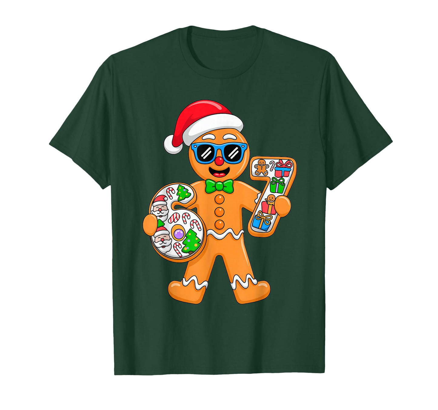 Six Seven 67 Gingerbread Man Xmas Pajamas T-Shirt