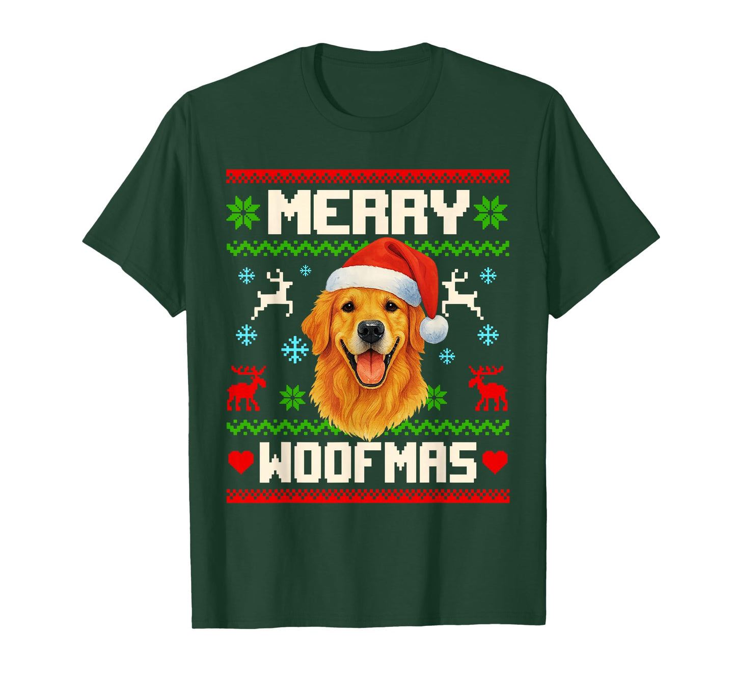 Golden Retriever Dog Christmas Ugly Sweater Dog Lover Xmas T-Shirt