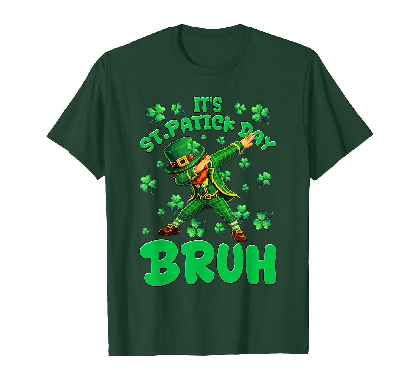 Funny St Patricks Day Leprechaun Bruh Saint Paddys Boys Kids T-Shirt