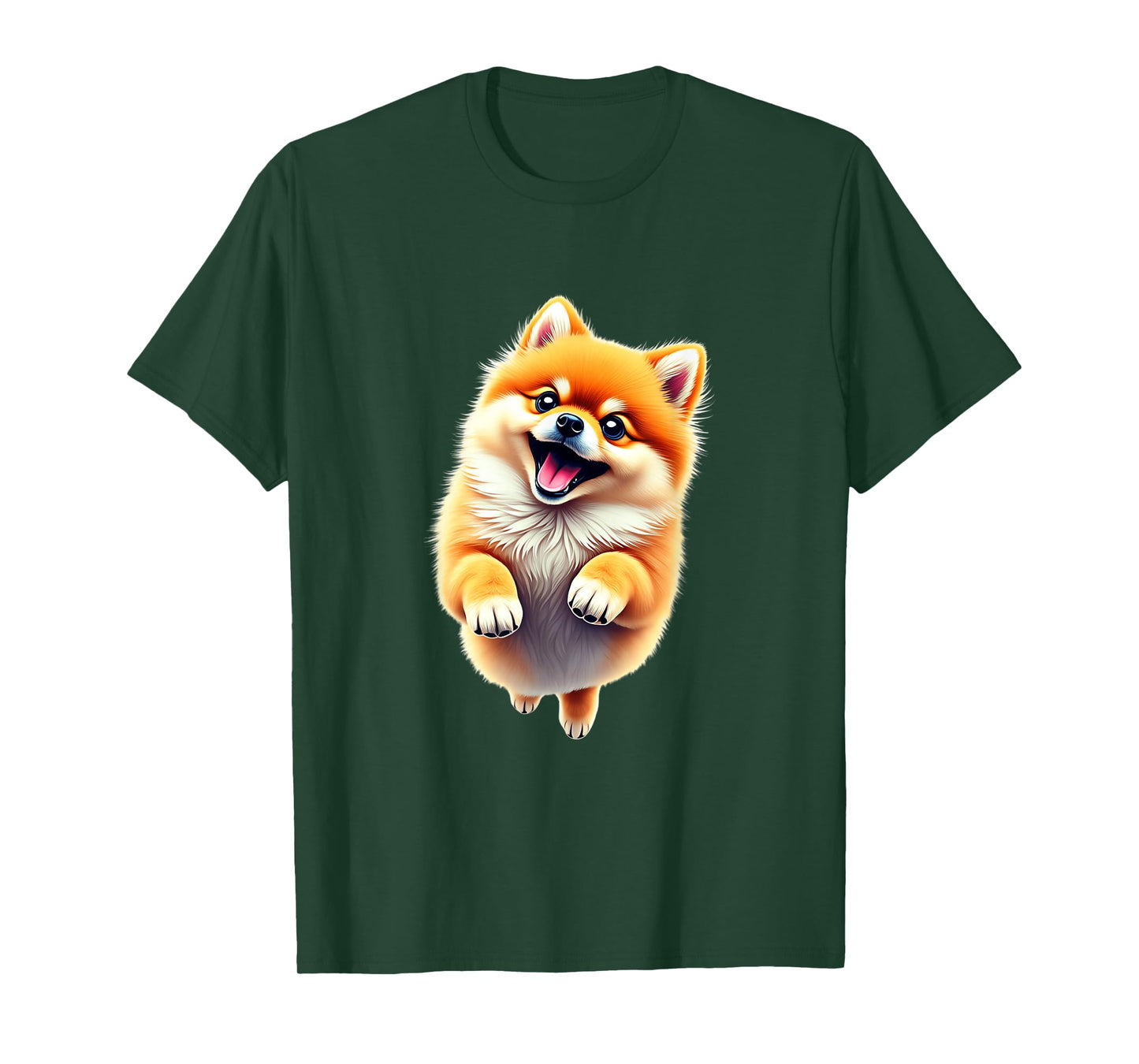 Pomeranian Dog Lovers Jumping Design Cute Funny Pomeranian T-Shirt