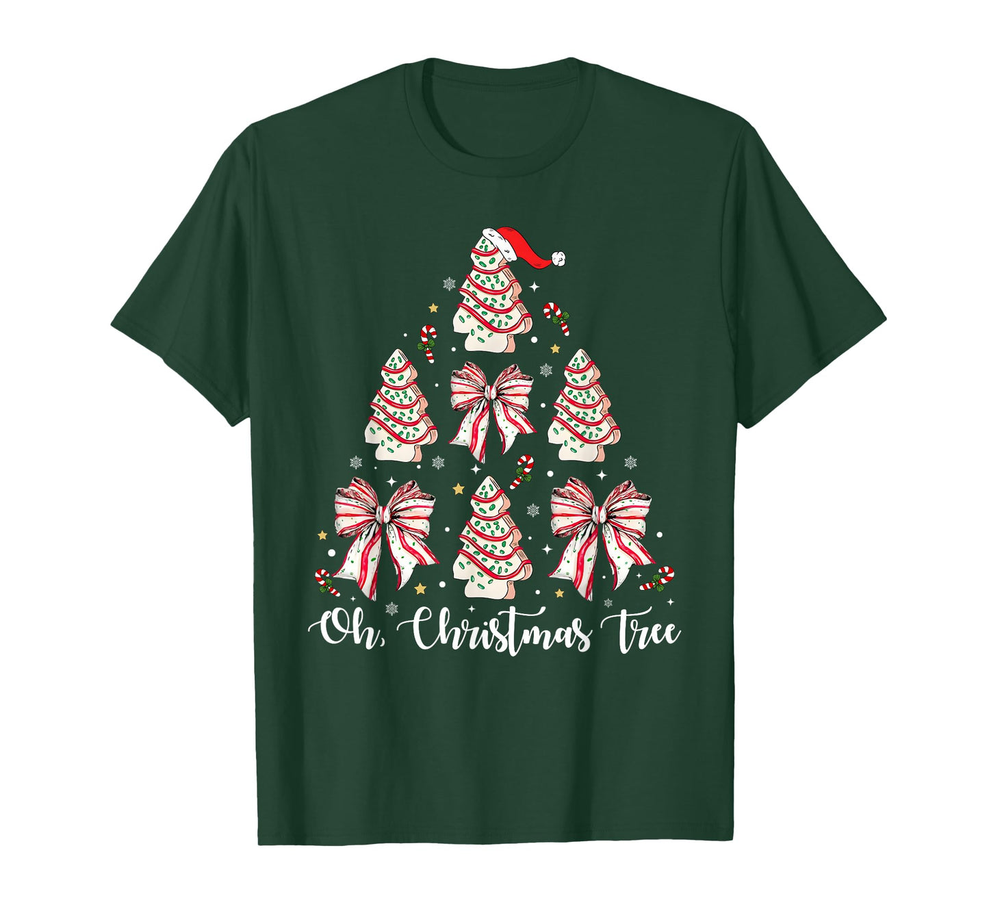 Oh Christmas Tree Cakes Debbie Becky Jen Cake Lovers Xmas T-Shirt