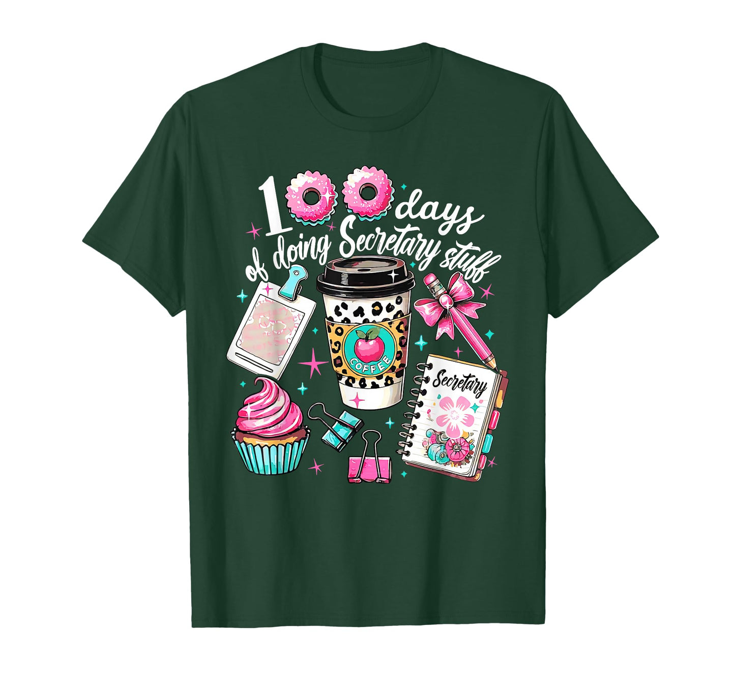 100 Days of Doing Secretary Stuff 100th Days of School T-Shirt