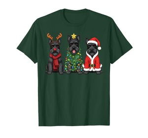 Retro Christmas Scottish Terrier Santa Reindeer Dog Lover T-Shirt