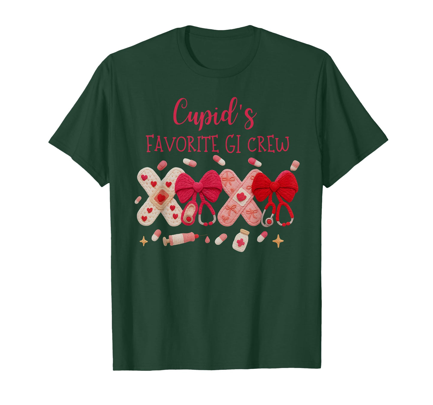 Faux Yarn XOXO Cupid's Favorite GI Crew Nurse Valentine Day T-Shirt