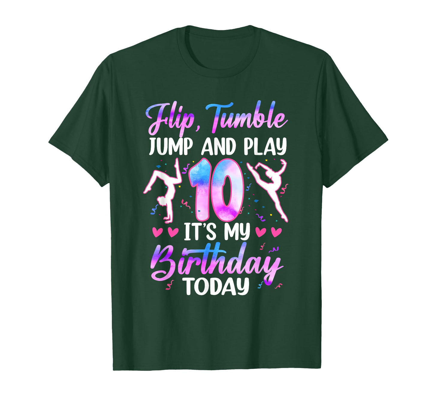 10 Year Old Girl Gymnast 10th Birthday Gymnastics Theme T-Shirt