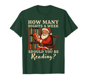 Funny Santa Reading 67 Meme Tee Christmas Teacher Book Lover T-Shirt