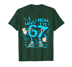 I was 6 Now I'm 7 Six Seven 7 Years Old Birthday Brainrot T-Shirt