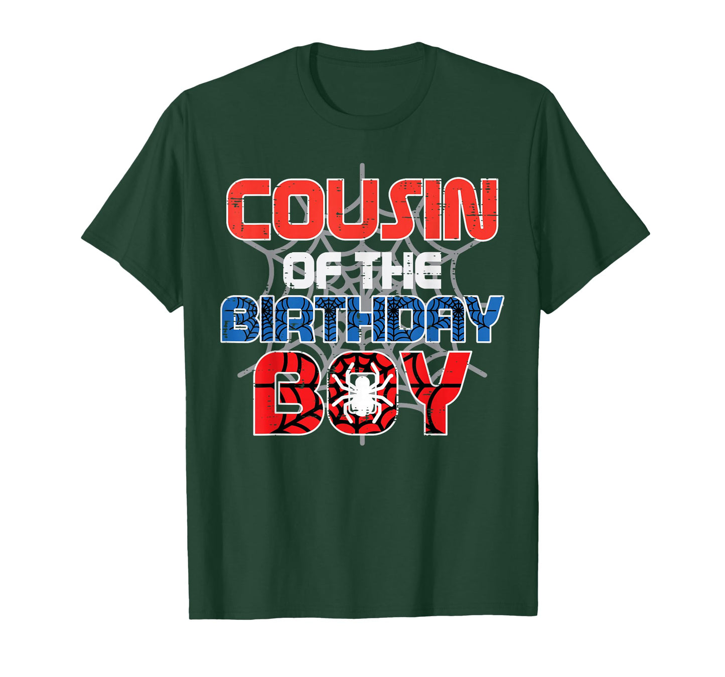 Cousin of Birthday Boy Spider Family Bday Party Boys Kids T-Shirt
