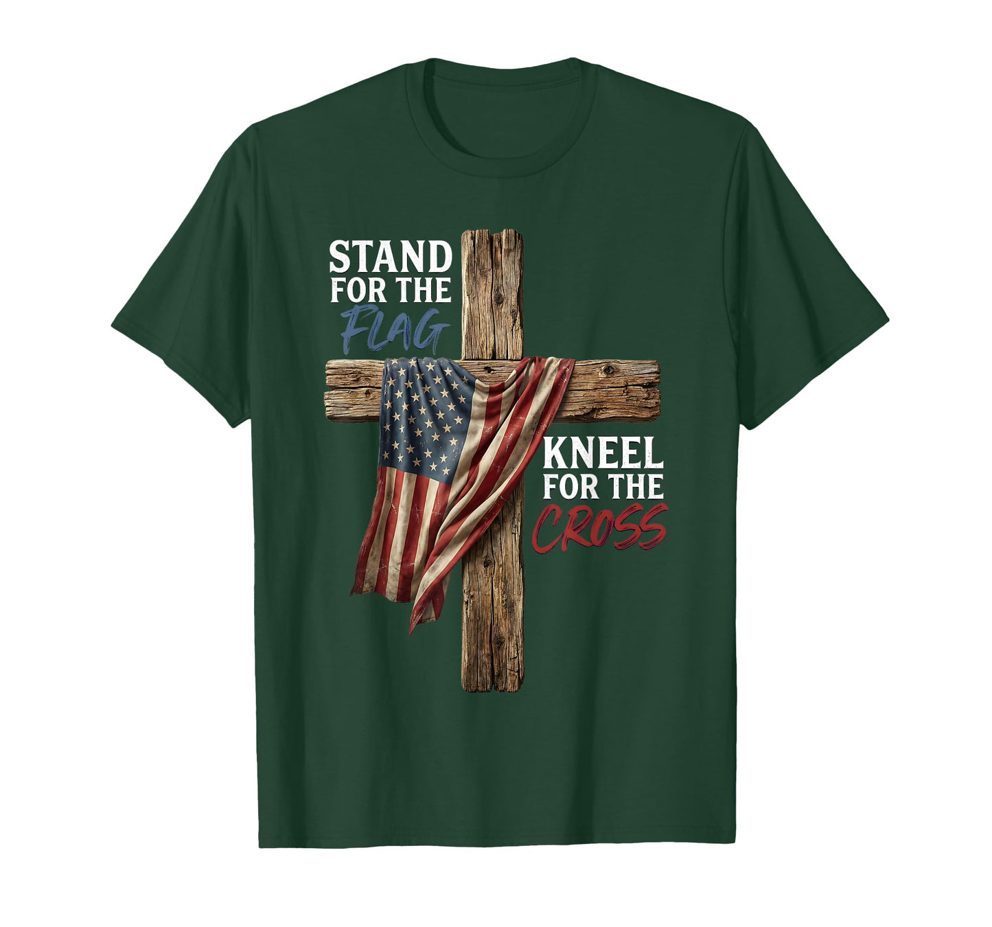 Stand for The Flag Kneel for The Cross American Flag T-Shirt