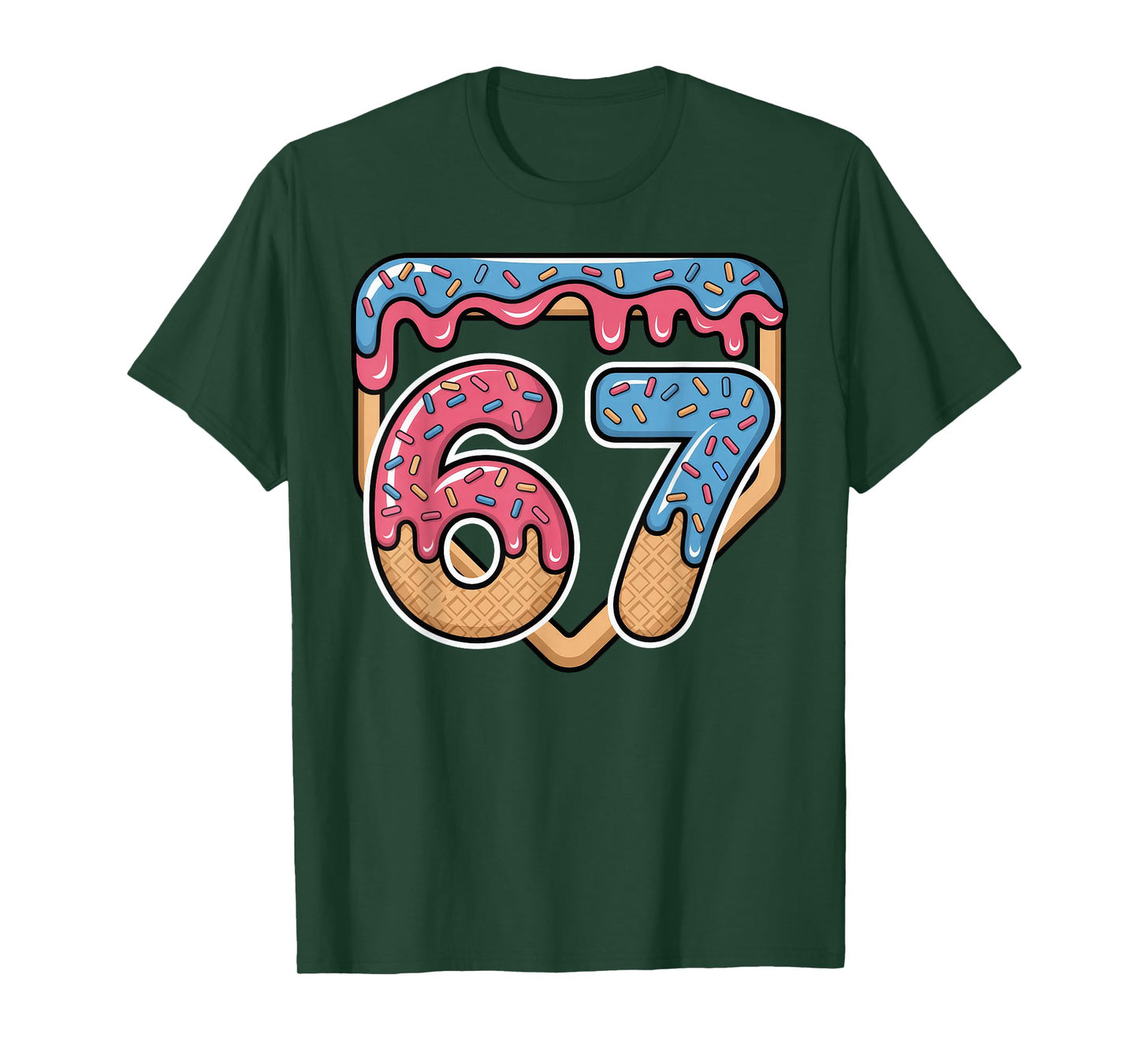 67 Ice Cream Drip Meme Baseball T-Shirt