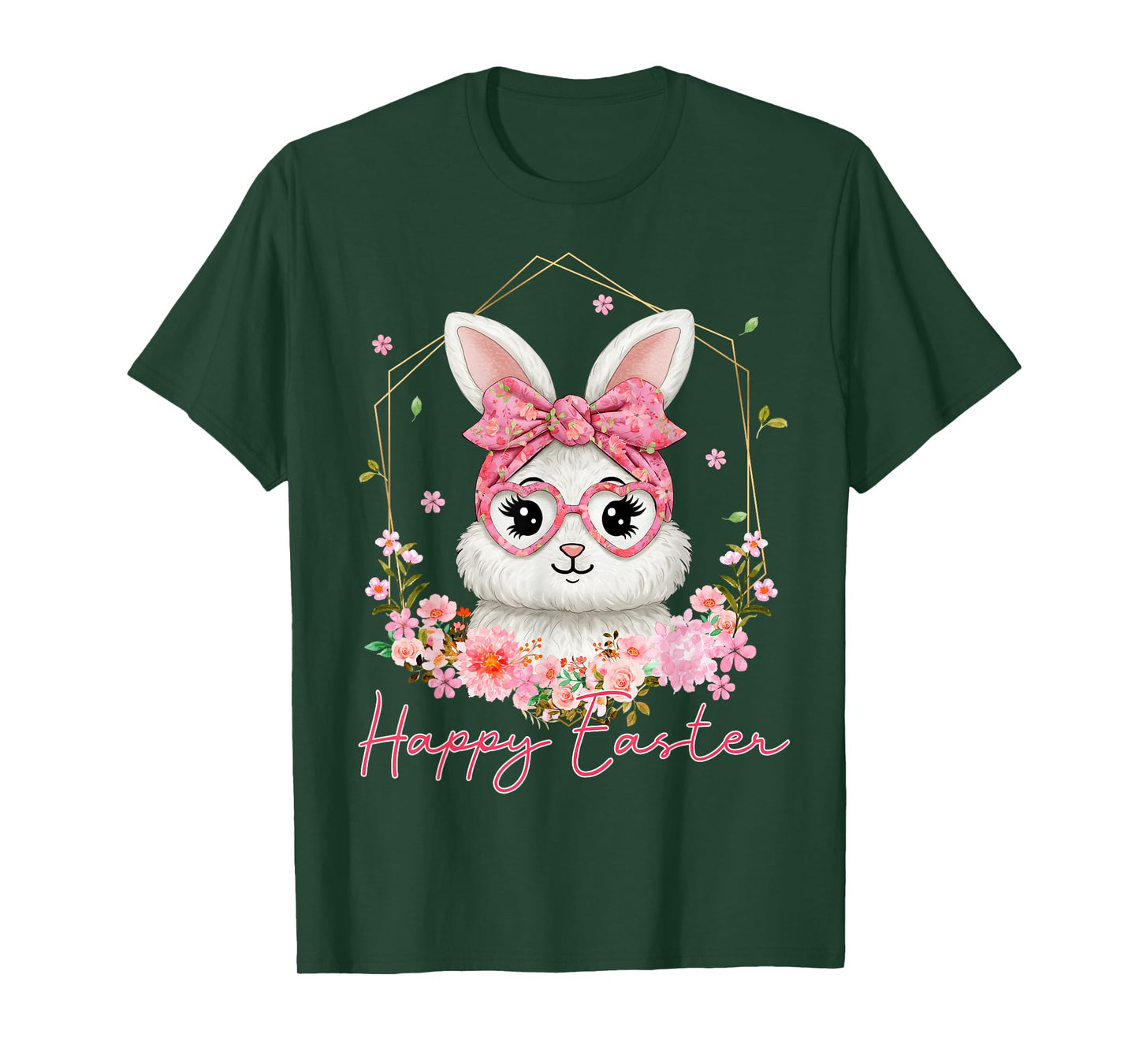 Happy Easter Coquette Floral Bunny Women Girl Kid T-Shirt