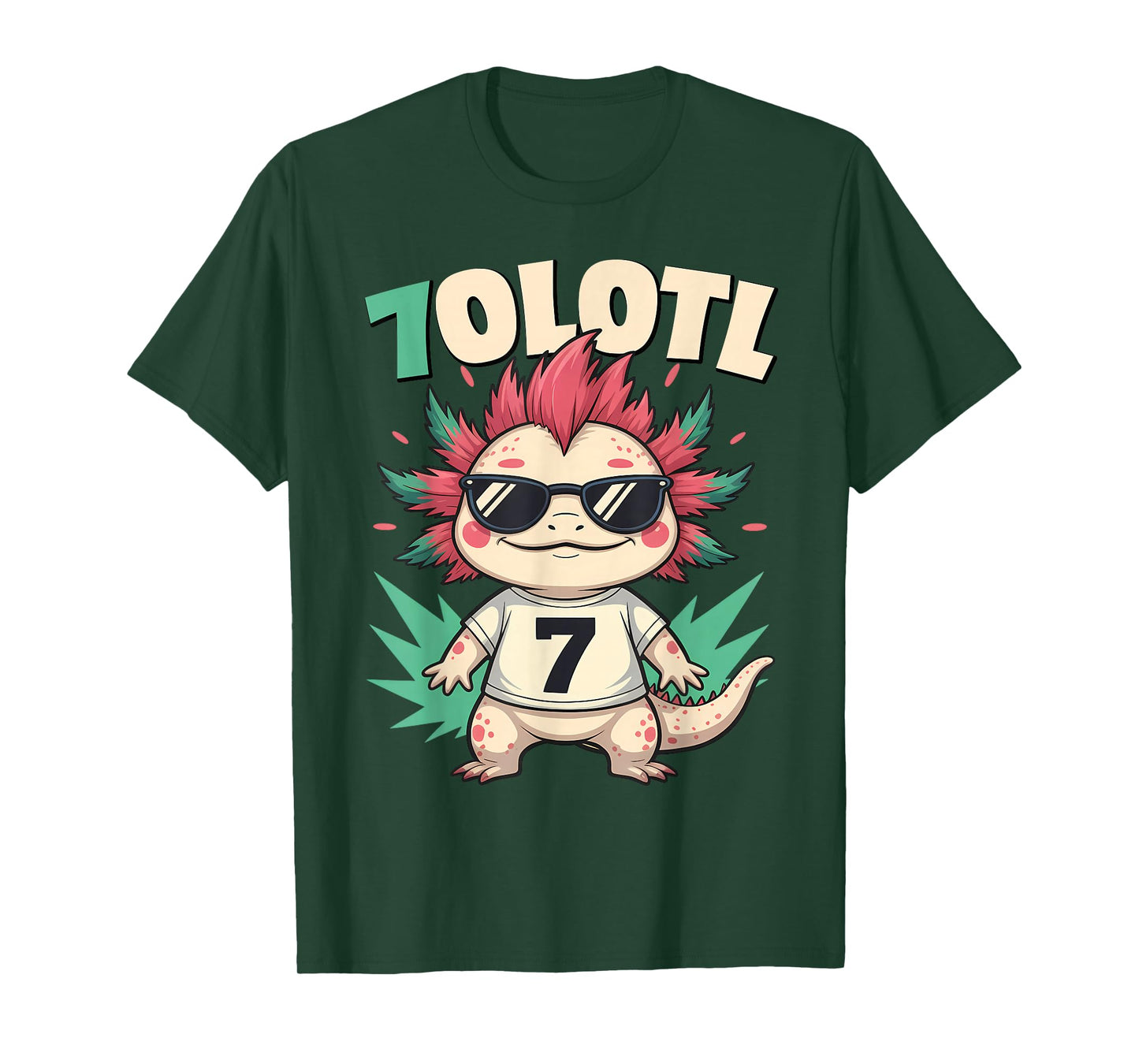 7olotl Sevenolotl – Funny Axolotl Halloween Number 7 Costume T-Shirt
