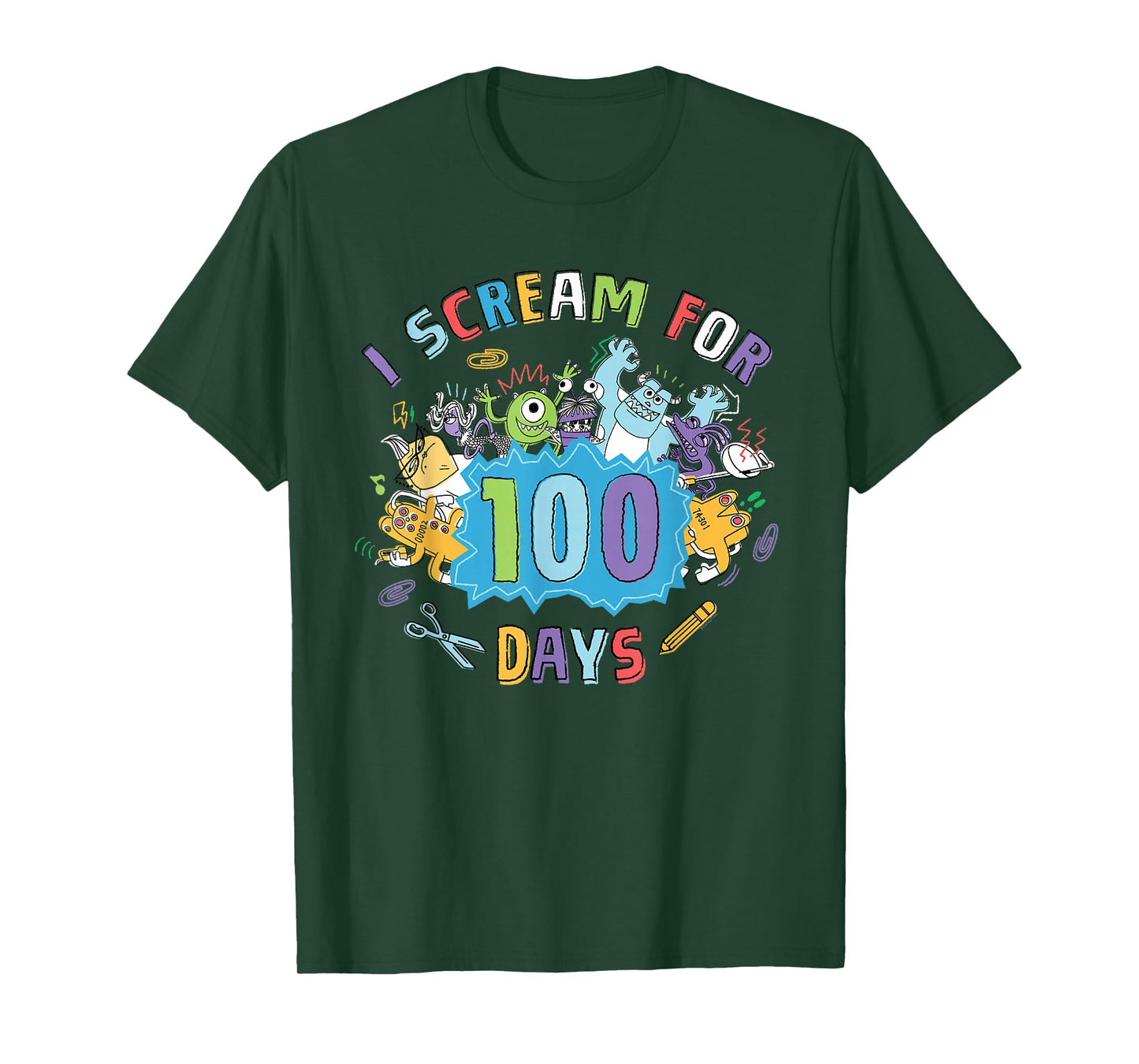 Disney & Pixar's Monsters, Inc. I Scream for 100 Days School T-Shirt