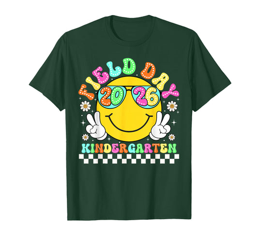 Field Day 2026 Kindergarten School Teacher Kids Smile Face T-Shirt
