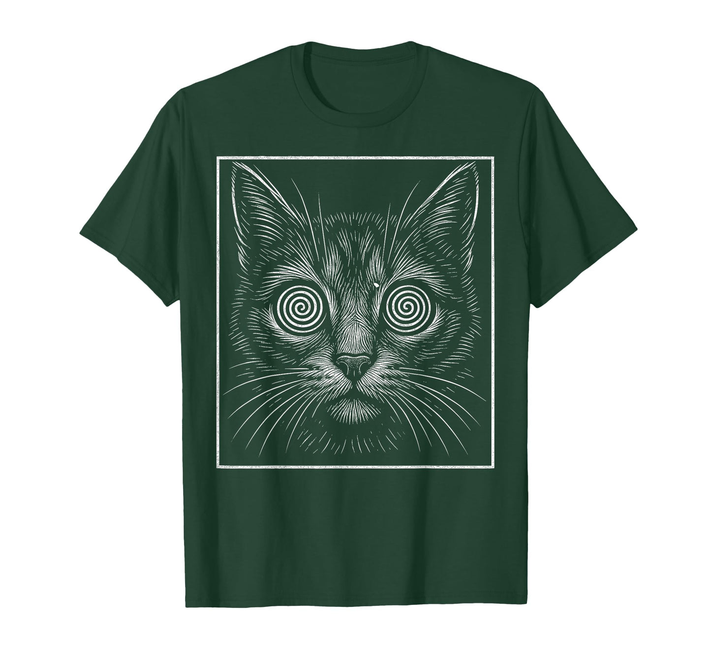 Rave Music Festival EDM Psychedelic Cat Face Hypnotic Trippy T-Shirt