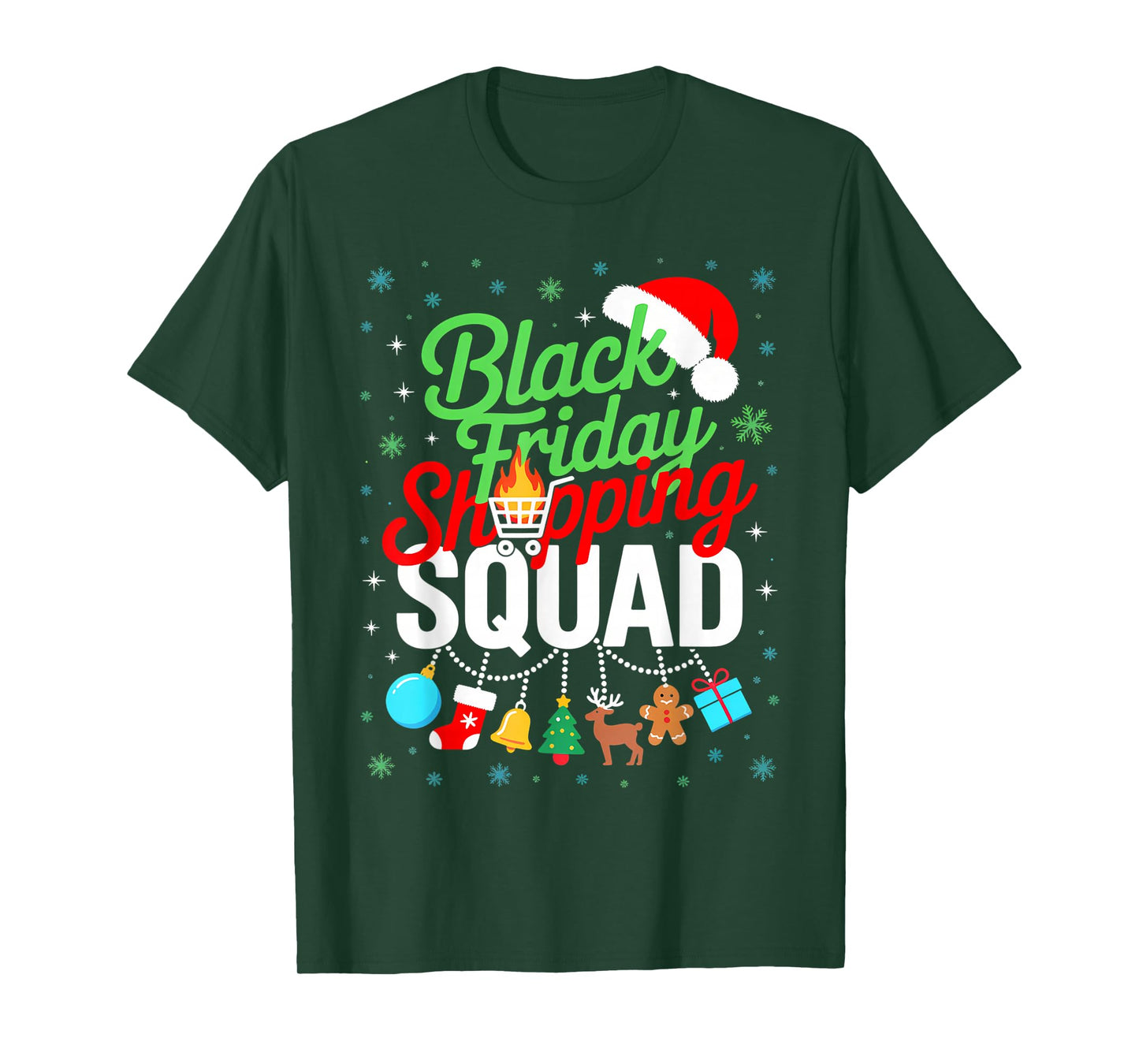 Friday Shopping Squad Christmas Black Shopping Family Group T-Shirt