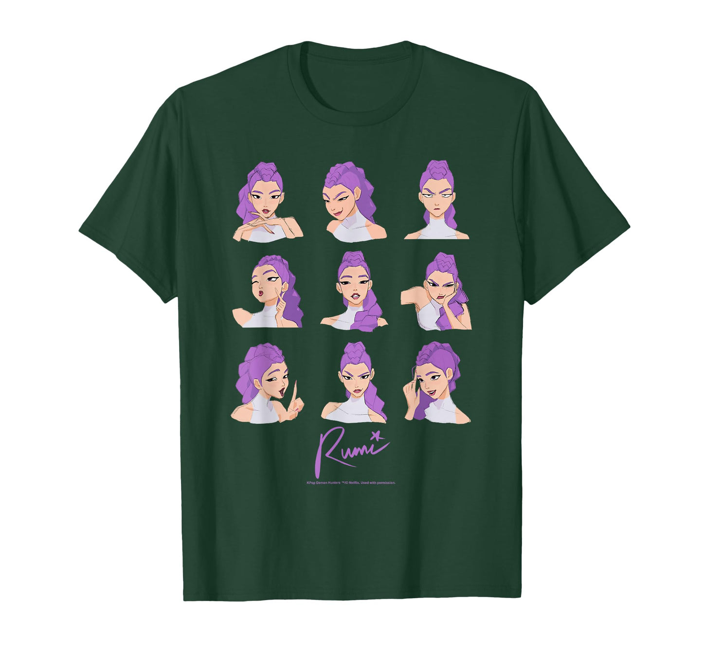 Kpop Demon Hunters Halloween Rumi Expressions Display T-Shirt