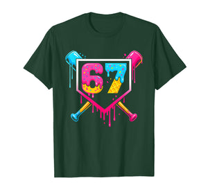 Baseball Ice Cream Drip 67 Meme Six Seven 67th Birthday T-Shirt