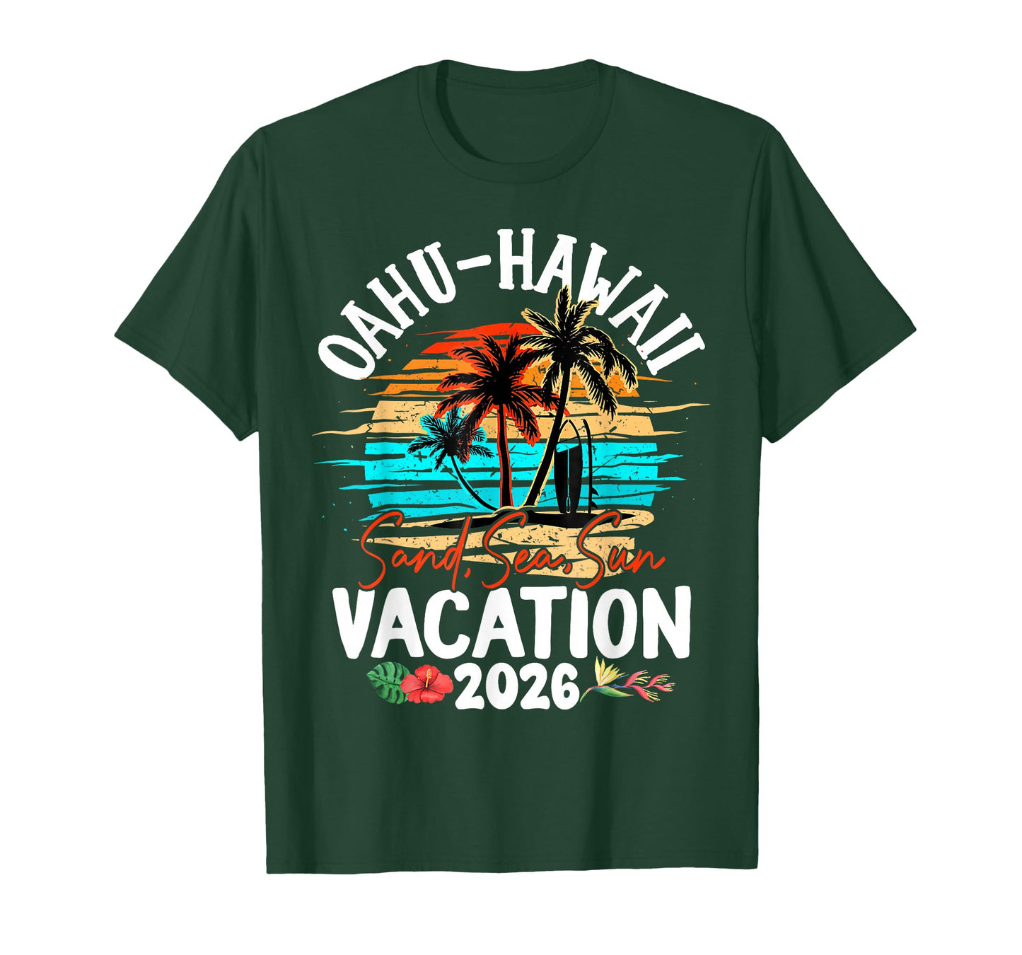 Oahu Hawaii 2026 Vacation Beach Matching Family Group T-Shirt