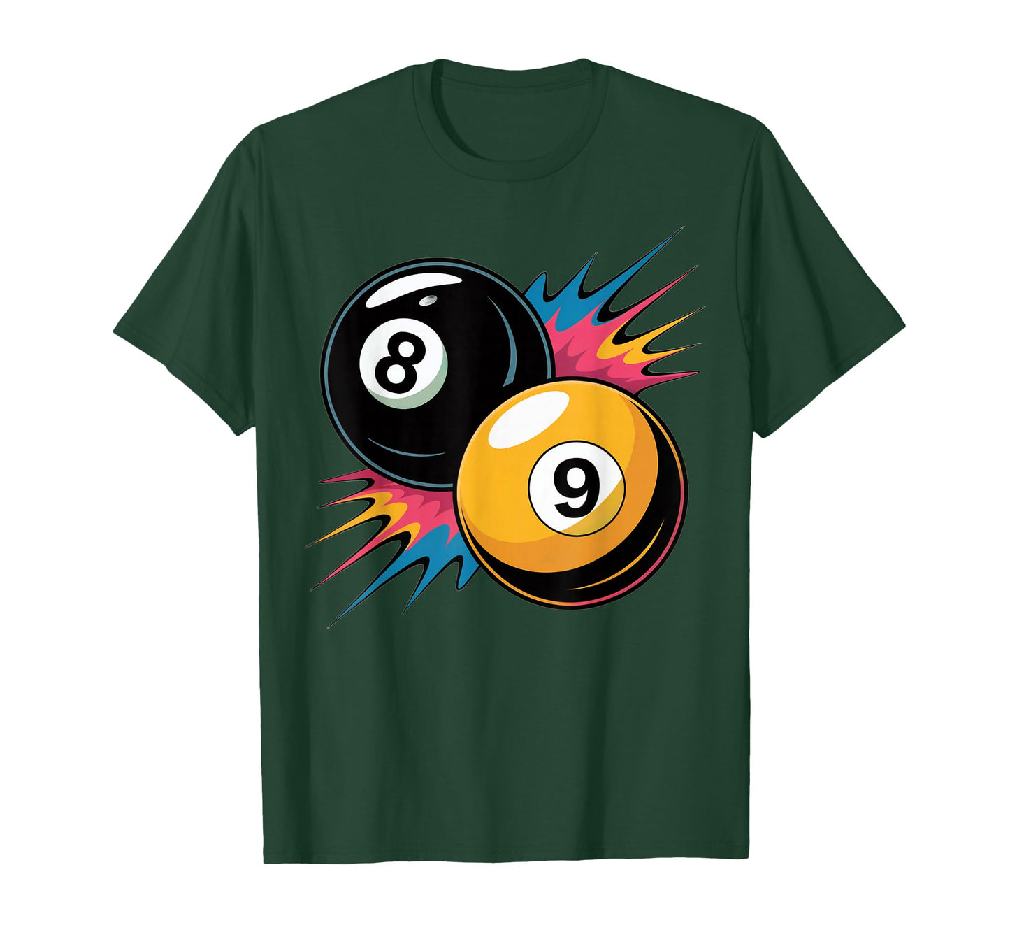 8 Ball and 9 Ball Pool Design Billiards Lovers and Billiard T-Shirt
