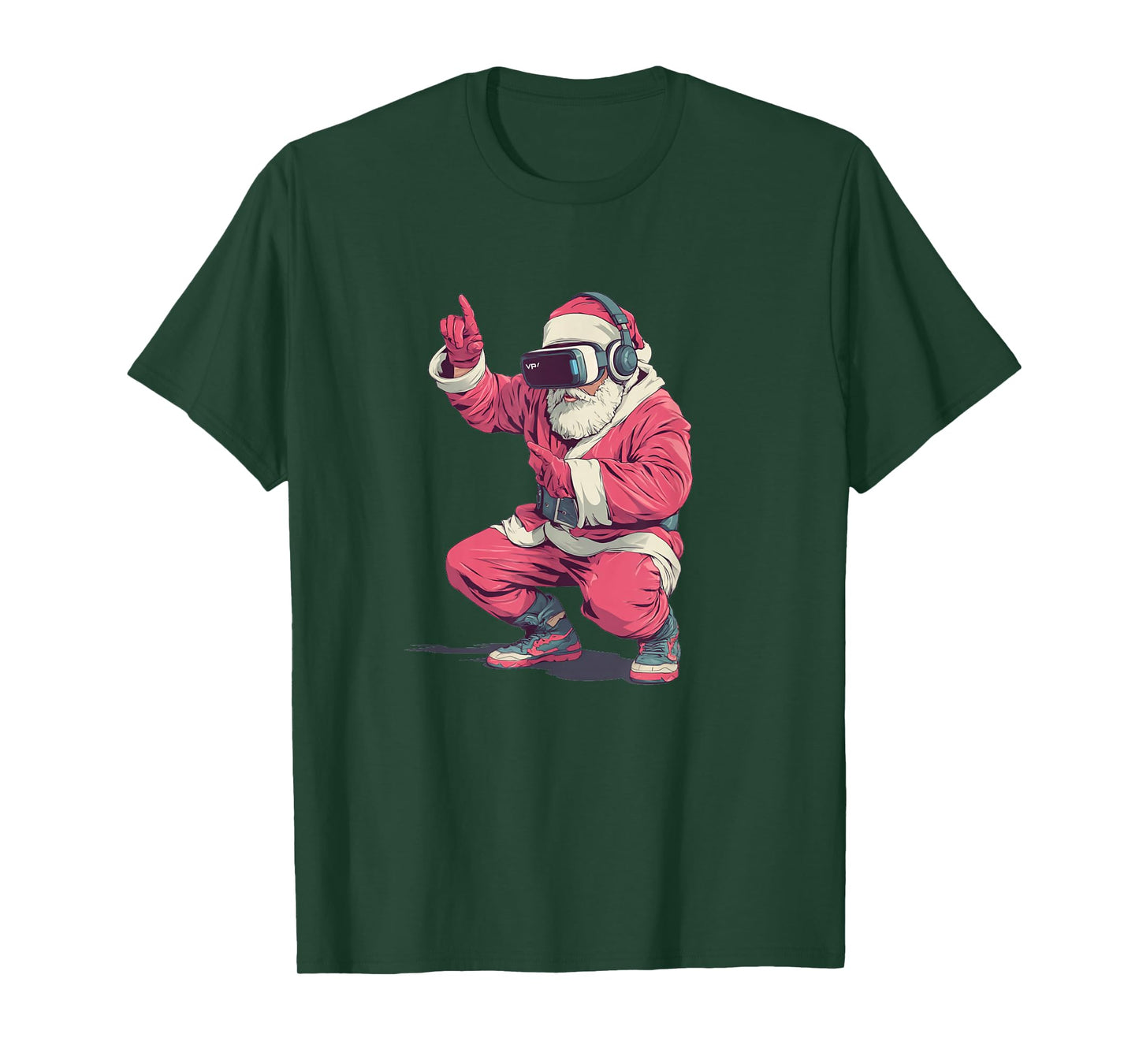 Cool Santa Moves with VR Headset for Gaming Christmas T-Shirt