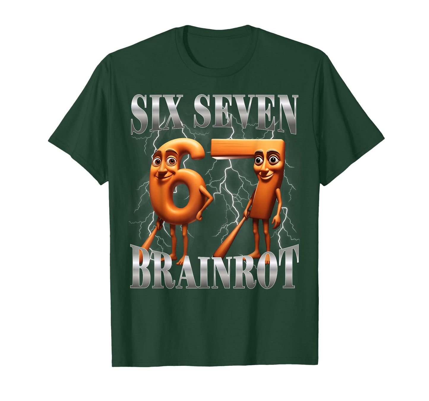 Funny 67 Italian Brainrot Tung Tung Sahur Six Seven Meme T-Shirt