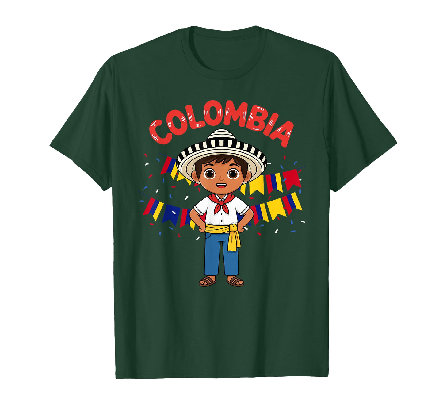 Colombia Colombian Boy Traditional Outfit Wear Flag Heritage T-Shirt