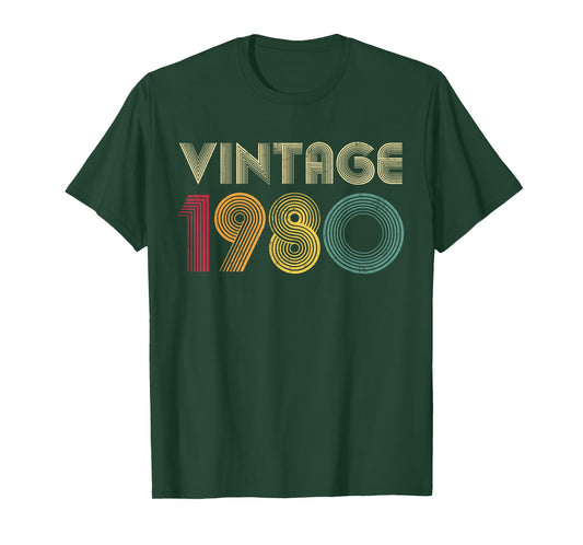 Vintage 1980 46th Birthday 46 Years Old Retro Men Women T-Shirt