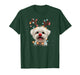 Cute Maltese Dog Reindeer Christmas T-Shirt