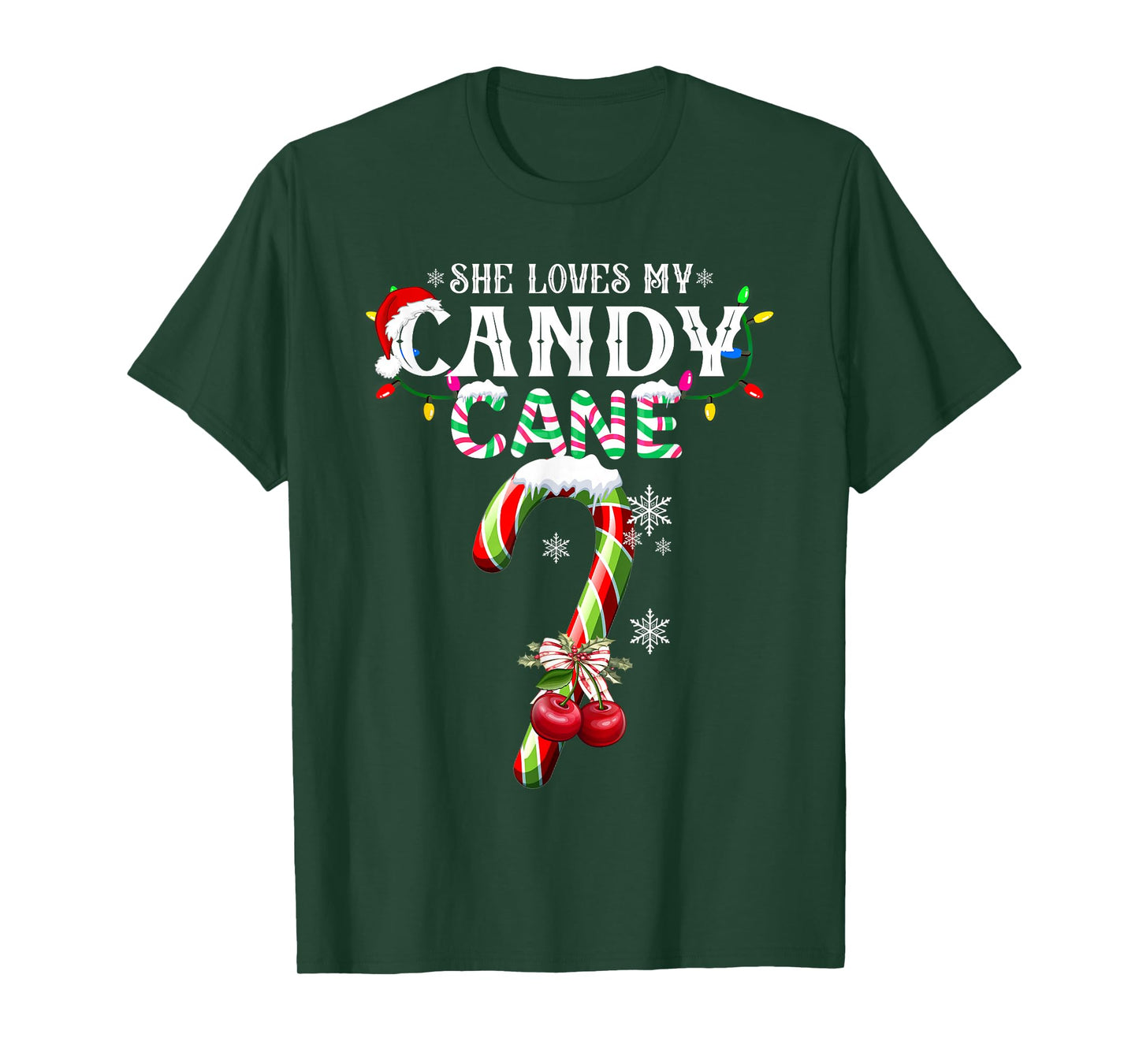 She Loves My Candy Cane I Like Her Peppermint Xmas Couples T-Shirt