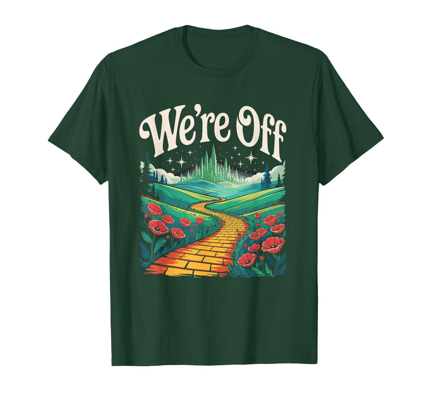 We're Off Funny Yellow Path Brick Wizard Literature School T-Shirt