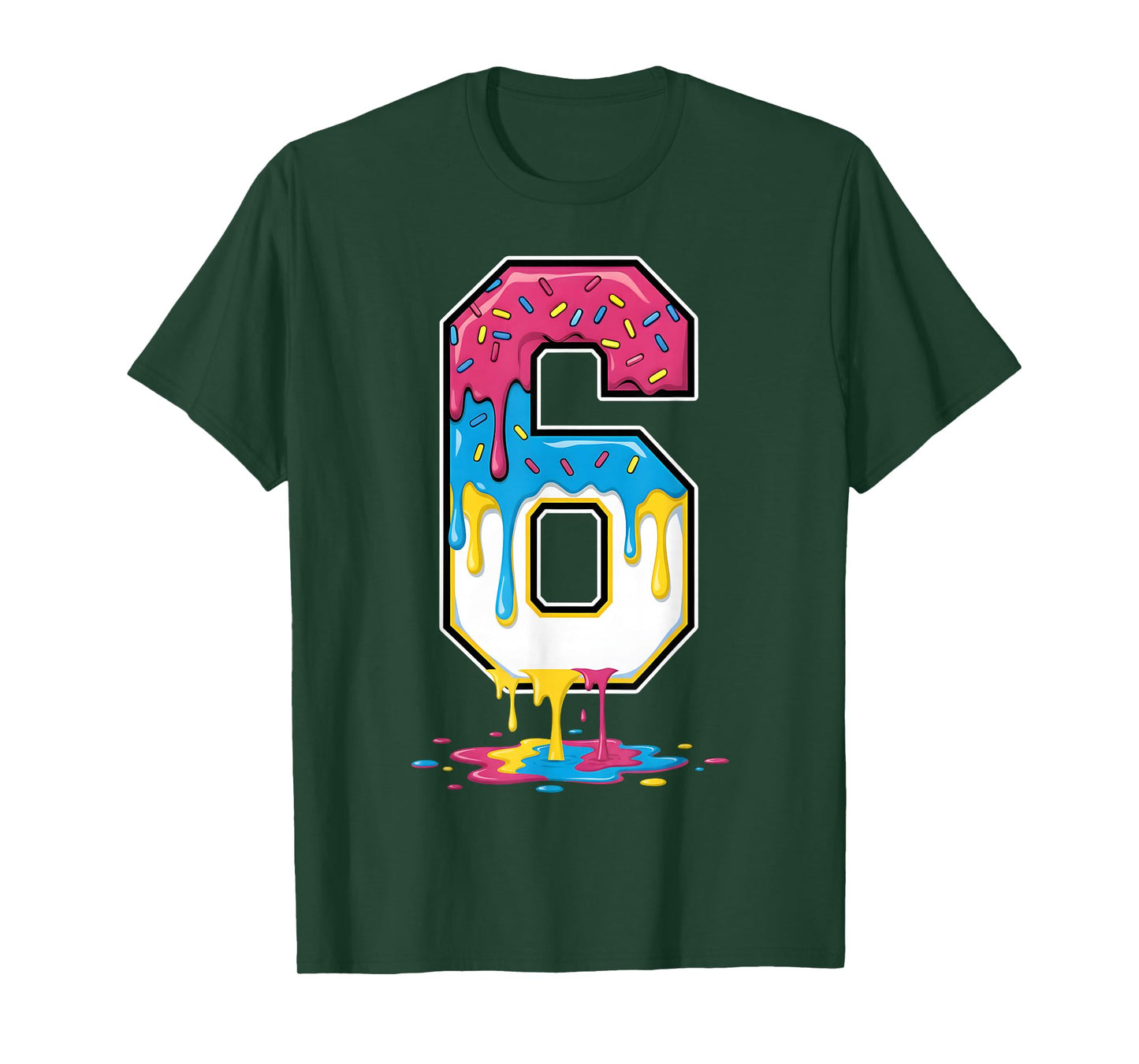 6 Number Seven Team Sports Ice Cream Drip Matching Varsity T-Shirt