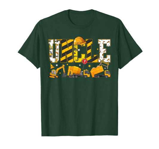 Uncle Construction Excavator Kids Matching Family Party T-Shirt