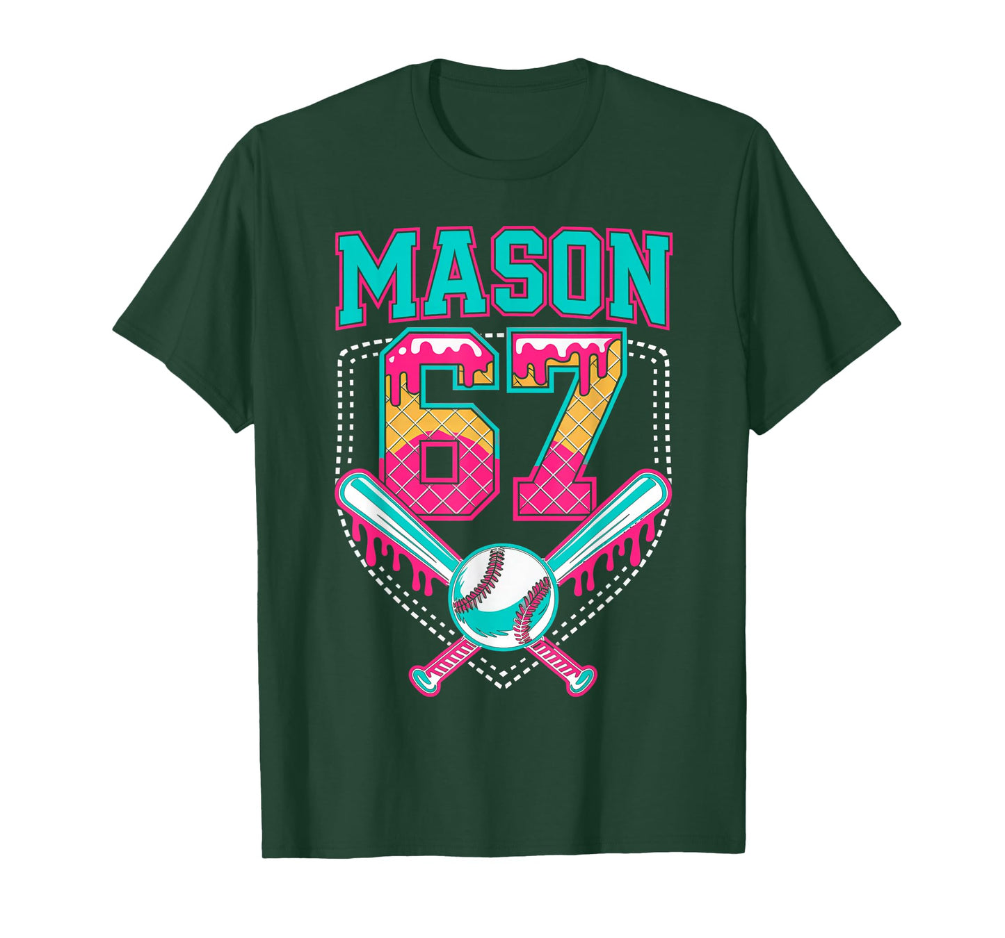 Trendy Mason 67 Mem Ice Cream Drip Baseball Birthday Costume T-Shirt