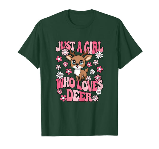 Just A Girl Who Loves Deer Lover Girls Kids T-Shirt