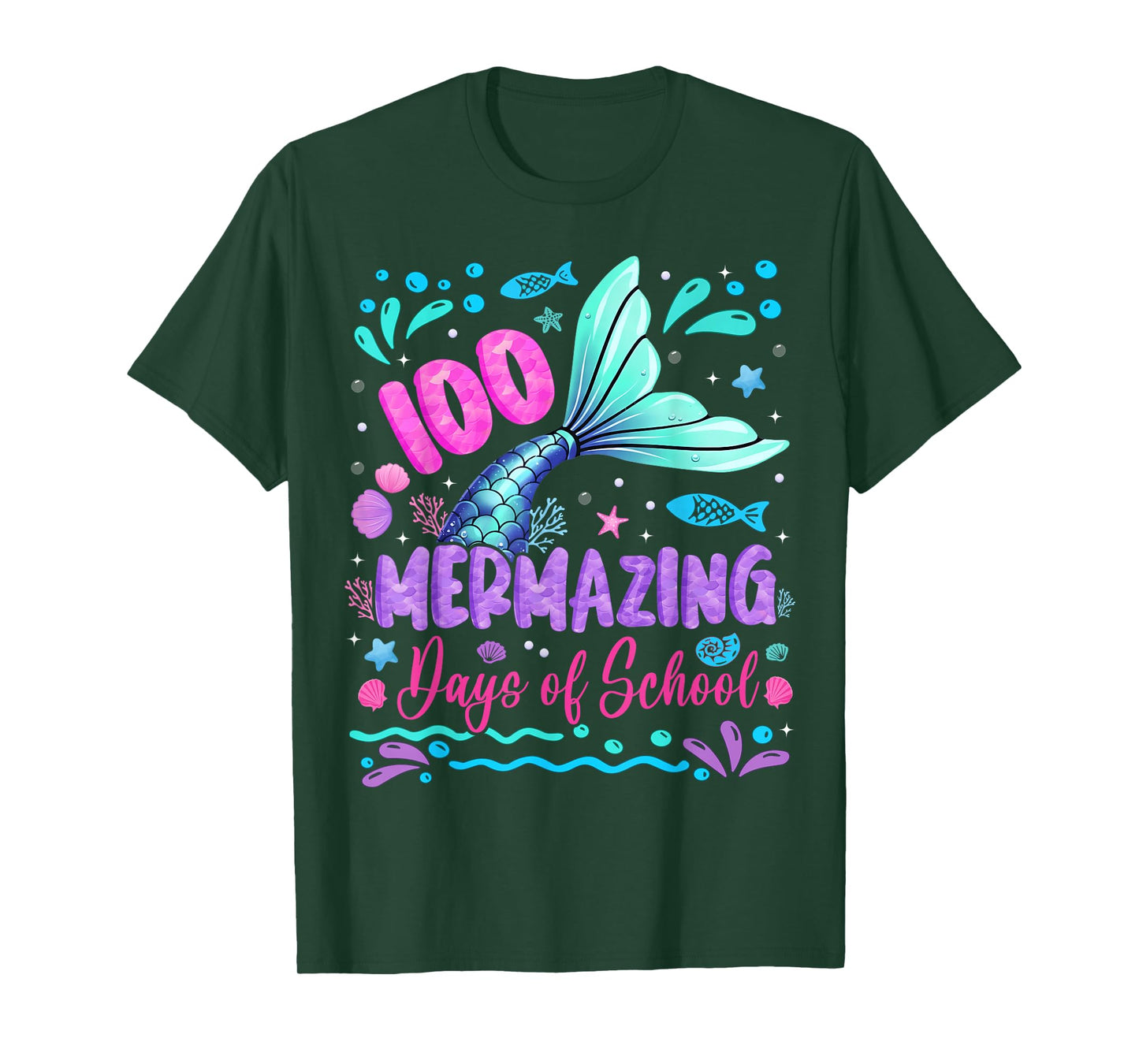 100th Day of School Mermaid 100 Mermazing Days of School T-Shirt