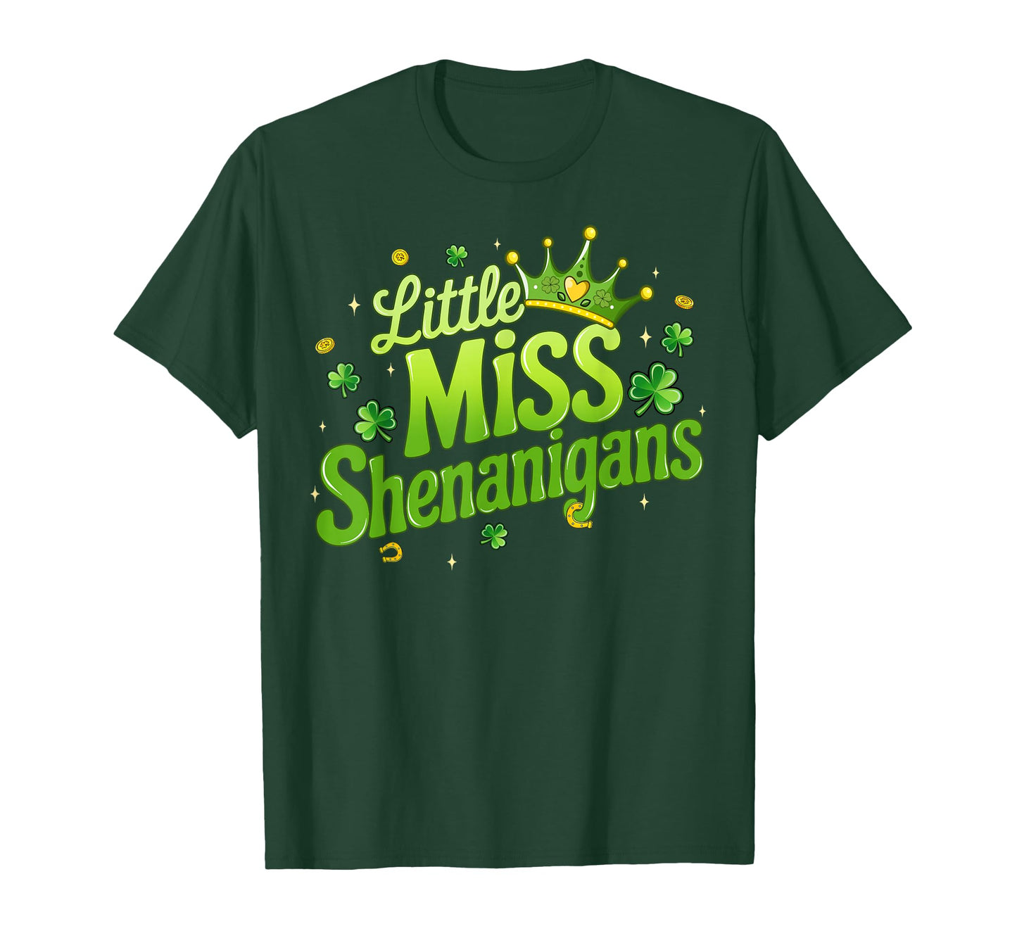 St Patricks Day Shirt for Girls Kids Little Miss Shenanigans T-Shirt