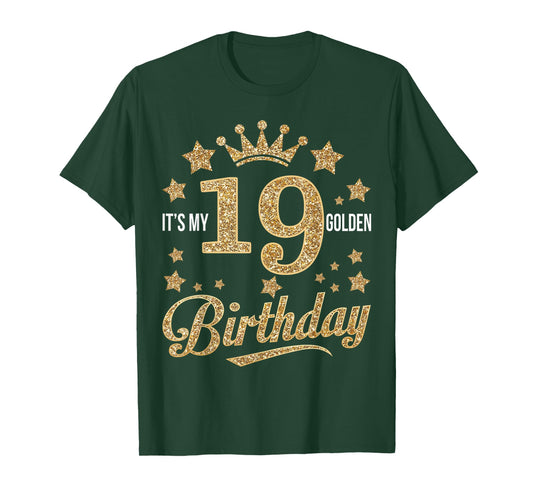 It's My 19th Golden Birthday 19 Year Old Bday Groovy T-Shirt