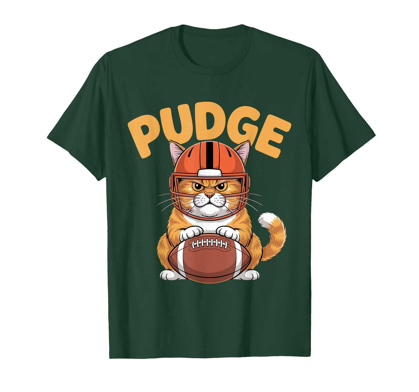 Pudge Grumpy Football Cat T-Shirt