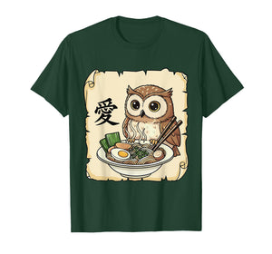 Funny Owl Ramen Kawaii Anime Japanese Graphic Women Men T-Shirt