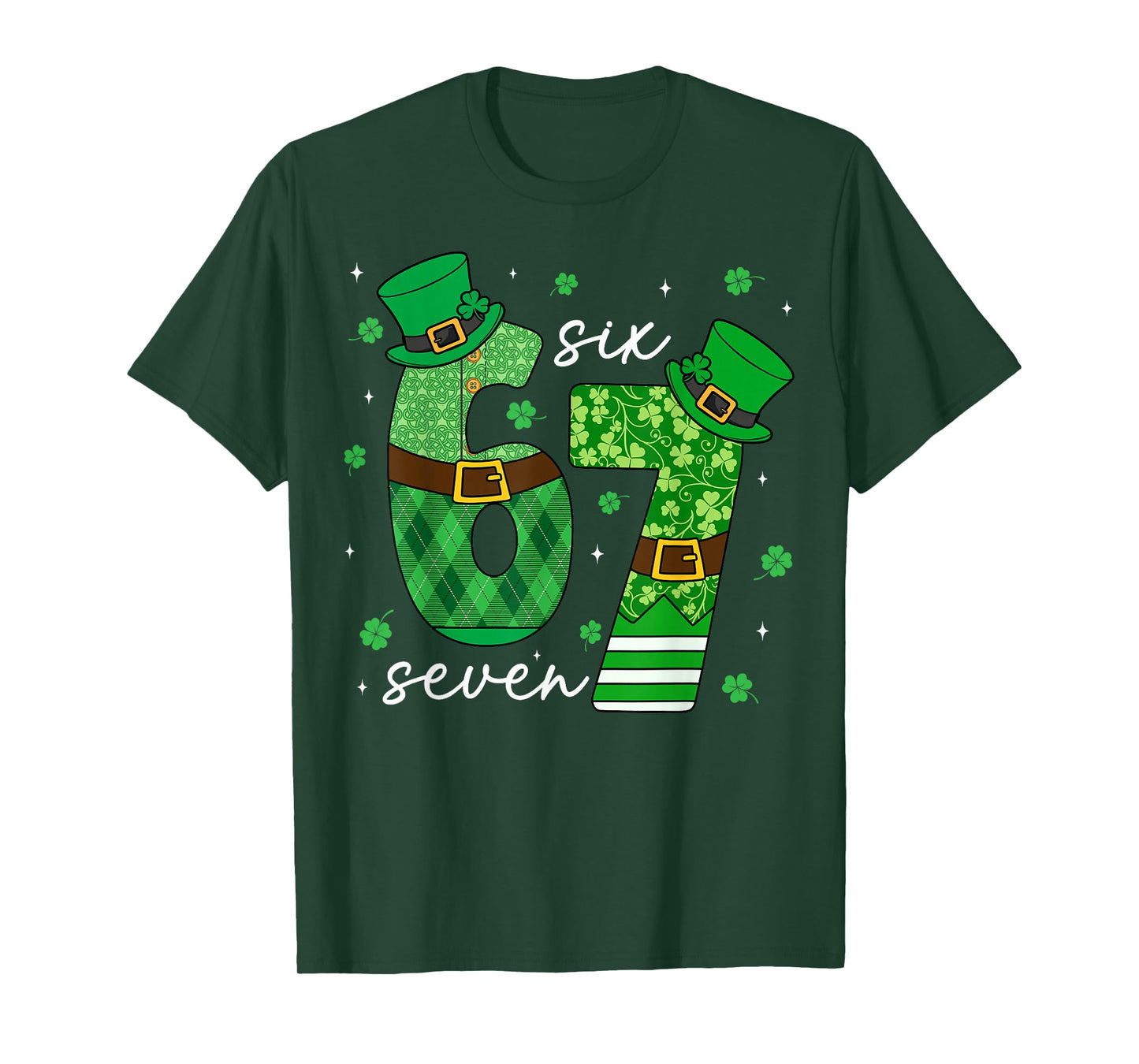 Funny Six Seven St Patricks Day Shirts Kids Boys 6 7 Meme T-Shirt