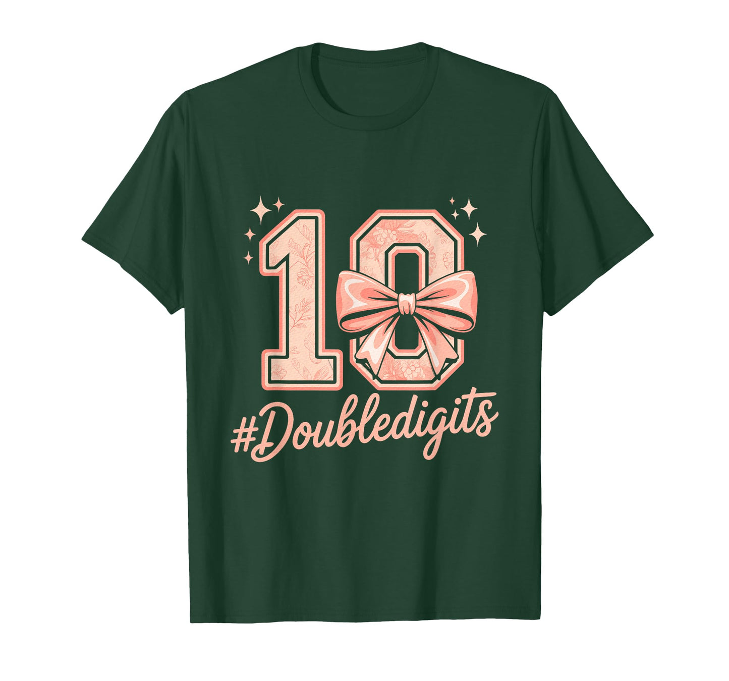 10th Birthday Girl Pink Coquette Bow 10 Year Old T-Shirt