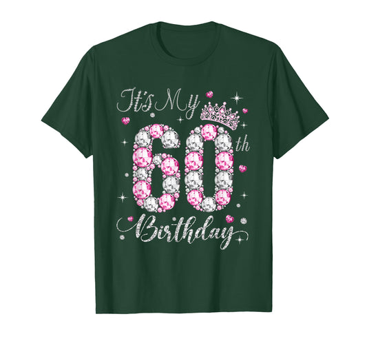It's My 60th Birthday 60 Year Old Women Queen Diamond Crown T-Shirt
