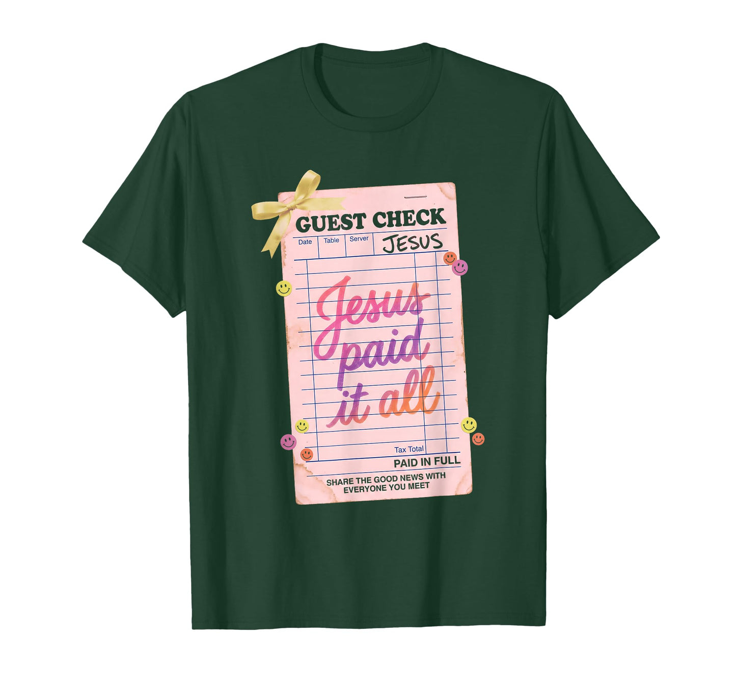 Jesus Paid It All Guest Check Christian Faith Design T-Shirt